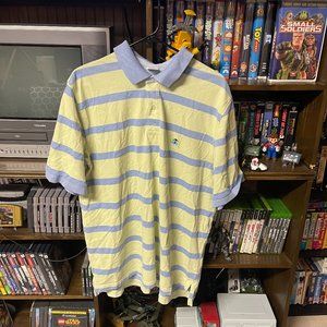 Brooks Brothers 1818 Performance yellow StripeOriginal Fit Golf Polo Shirt XL